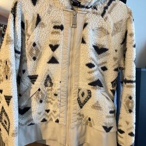 The North Face Cream and Gray Fleece Jacket